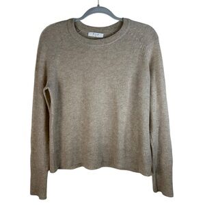 Revolve One Grey Day Cashmere Crew Neck Sweater Tan XS
